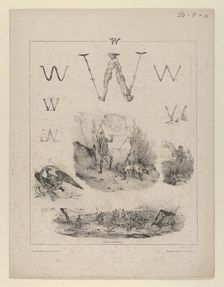 The letter "W": Washington, Wagram, Waterloo, 1833. Creator: Victor Adam