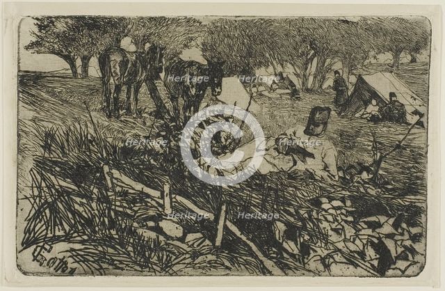 The Letter at Camp, c.1893. Creator: Giovanni Fattori.