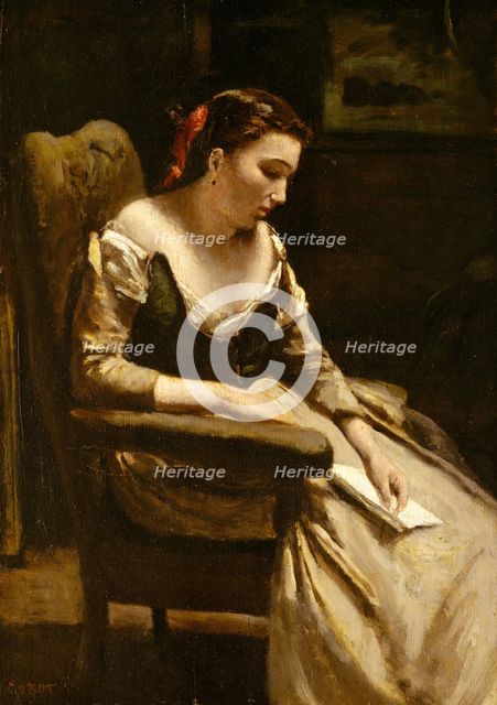 The Letter, ca. 1865. Creator: Jean-Baptiste-Camille Corot.