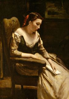 The Letter, ca. 1865. Creator: Jean-Baptiste-Camille Corot