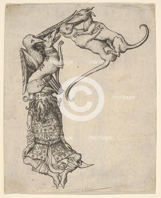 The Letter E, from The Alphabet, 1466-67. Creator: Master ES.