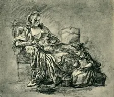 The Letter mid-late 18th century, (1943). Creator: Jean-Simeon Chardin