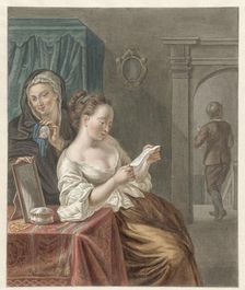 The letter reader, 1795. Creator: Abraham Delfos