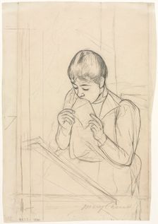The Letter (recto), 1890-1891. Creator: Mary Cassatt (American, 1844-1926)