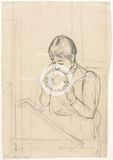 The Letter (recto); The Letter (verso), 1891. Creator: Mary Cassatt (American, 1844-1926).
