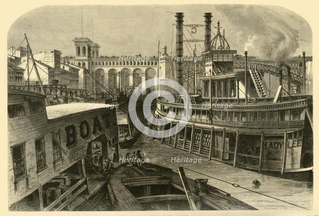 'The Levee at St. Louis', 1874.  Creator: W. Roberts.