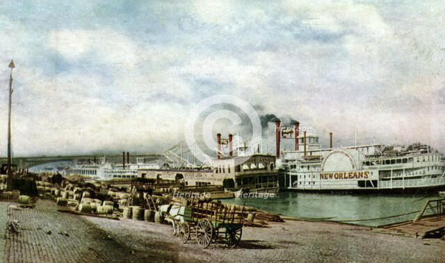 The levee, St Louis, Missouri, USA, 1907. Artist: Unknown