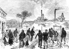 The Leycett Colliery Disaster, near Newcastle-Under-Lyne: the explosion, 1880. Creator: Unknown