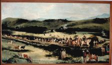 The liberation army after the victory of Boyaca in 1819, with Simón Bolivar and Francisco de Pau…