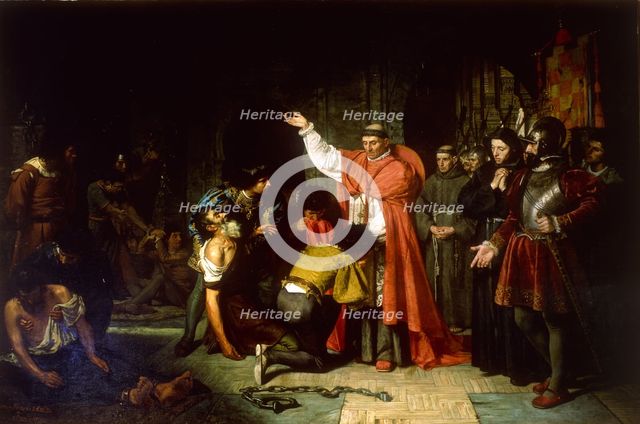 The liberation of Christian prisoners of Oran by Cardinal Cisneros, 1869. Artist: Jover y Casanova, Francisco (1836-1890)