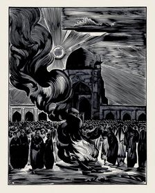 The Liberation of Muslim Women. Burning the Veil, 1928. Artist: Kravchenko, Alexei Ilyich (1889-1940)