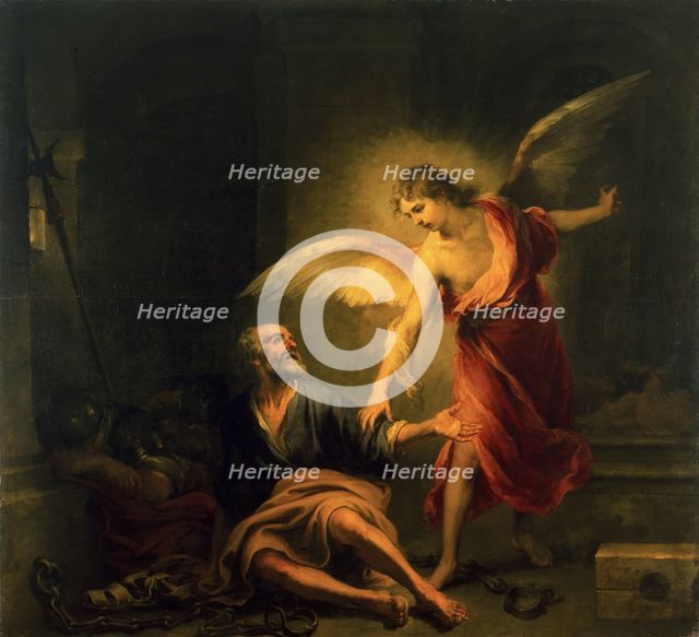 The Liberation of Saint Peter, 1666-1667. Creator: Murillo, Bartolomé Estebàn (1617-1682).