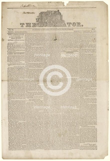 The Liberator Vol. VII, No. 9, February 25, 1837. Creator: Unknown.
