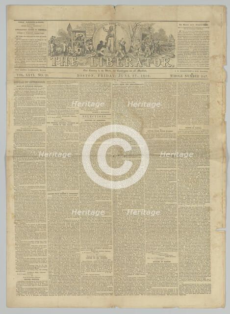 The Liberator, Vol. XXVI, No. 26, June 27, 1856. Creator: Unknown.