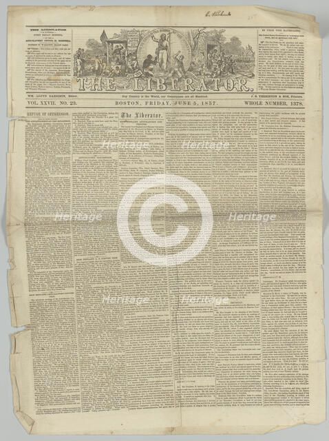 The Liberator, Vol. XXVII, No. 23, June 5, 1857. Creator: Unknown.