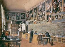 The library, also the office of the officials of the Ambras collection (portrait collection), 1889. Creator: Carl Goebel