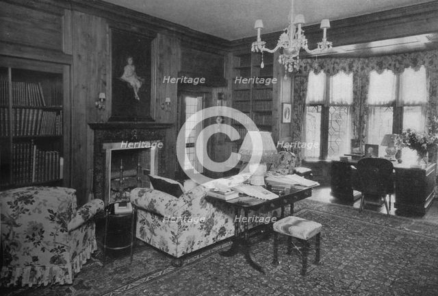 The library - house of Carll Tucker, Mount Kisco, New York, 1925. Artist: Unknown.