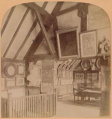 The Library in Shakespeare's House, Stratford-on-Avon, England 1900. Creator: Underwood & Underwood