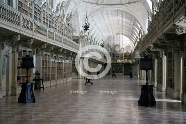 The library in the Mafra National Palace (Palacio de Mafra), Mafra, Portugal, 2009. Creator: Samuel Magal.