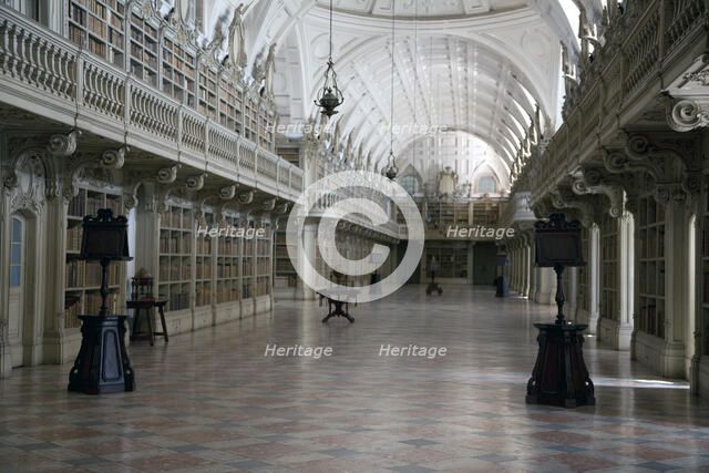 The library in the Mafra National Palace (Palacio de Mafra), Mafra, Portugal, 2009. Artist: Samuel Magal