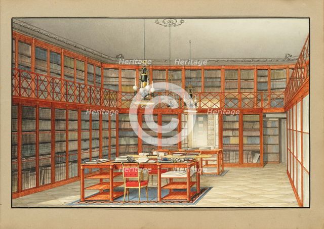 The library in the Palais Clary-Altreiben in Vienna, c1830-1840. Creator: Anonymous ().