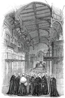 The Library - presentation of the address, Lincoln's Inn New Buildings, 1845. Creator: Unknown