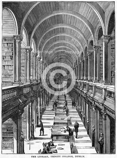 The Library, Trinity College, Dublin, 19th century. Artist: Unknown