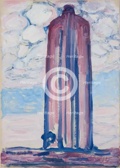 The lighthouse of Westkapelle, 1908. Creator: Mondrian, Piet (1872-1944).