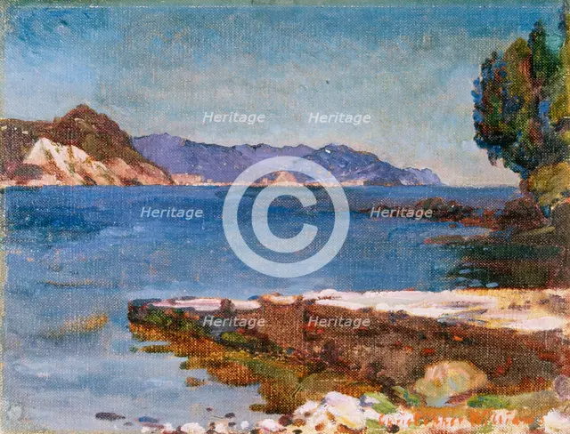 'The Ligurian coast from Rapallo', 1893-1934. Creator: Christopher Williams.