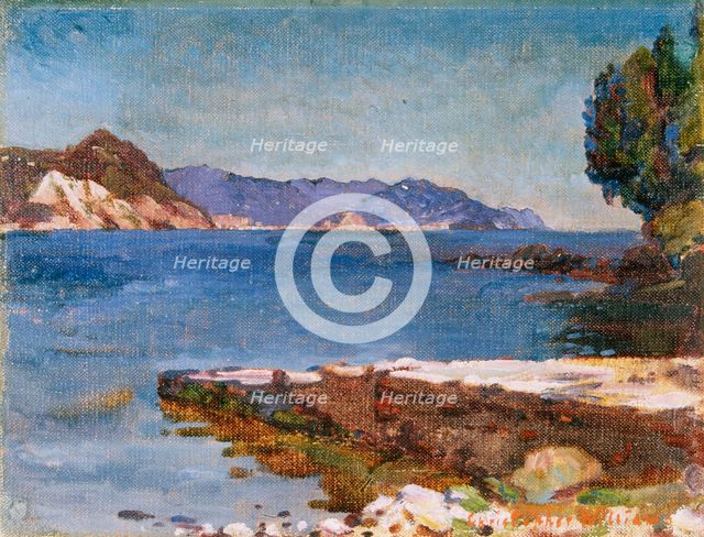 'The Ligurian coast from Rapallo', 1893-1934. Creator: Christopher Williams.