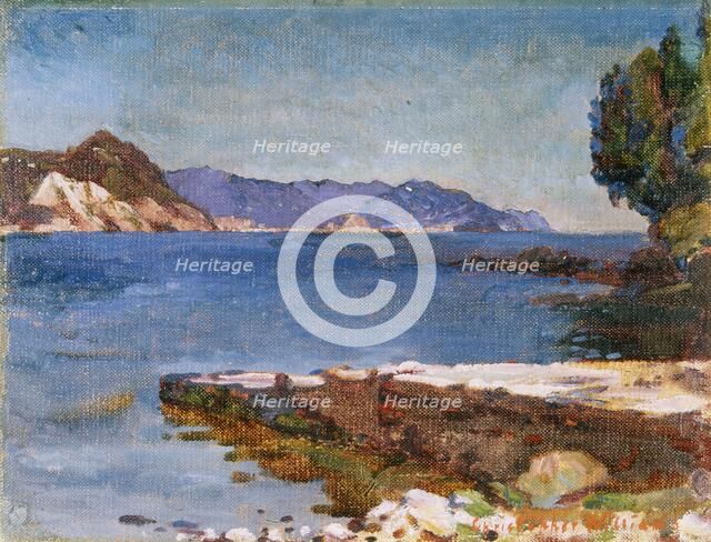 'The Ligurian coast from Rapallo', 1893-1934. Artist: Christopher Williams