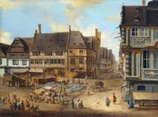 The Liebfrauenberg in Frankfurt, 18th century. Creator: Christian Georg Schutz