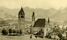 The Liebfrauenkirche and church of St Andreas, Kitzbühel, Tyrol, Austria, c1935. Creator: Unknown