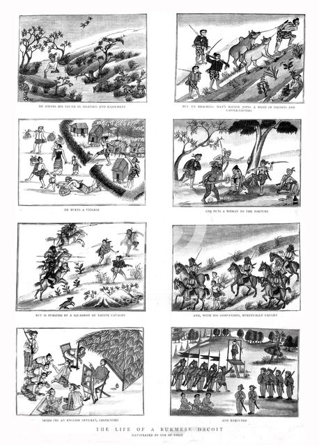 ''The Life of a Burmese Dacoit; illustrated by one of them', 1890. Creator: Unknown.