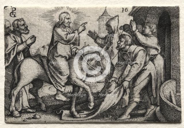 The Life of Jesus Christ: Christ Entering Jerusalem, c. 1534-35. Creator: Georg Pencz (German, c. 1500-1550).