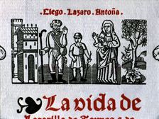 The Life of Lazarillo de Tormes, engraving on the cover, 16th century edition