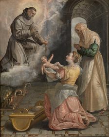 The Life of Saint Didacus of Alcalá: Saint Didacus Brings the Stillborn... Between 1591 and 1600. Creator: Martin de Vos