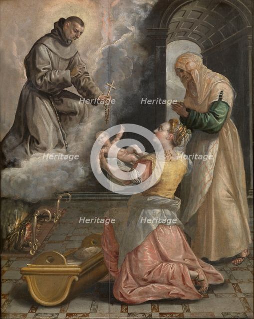 The Life of Saint Didacus of Alcalá: Saint Didacus Brings the Stillborn... Between 1591 and 1600. Creator: Martin de Vos.