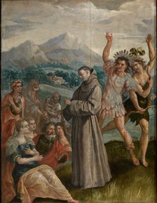 The Life of Saint Didacus of Alcalá: Saint Didacus Preaches in the Canary... Between 1591 and 1600. Creator: Martin de Vos