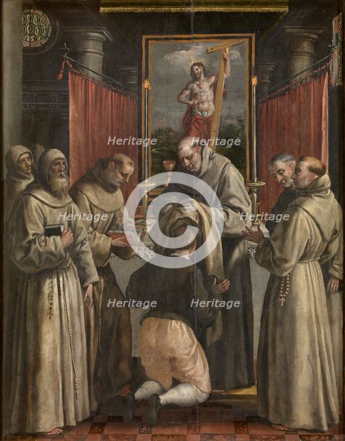 The Life of Saint Didacus of Alcalá: Saint Didacus receives the monastic... Between 1591 and 1600. Creator: Martin de Vos.