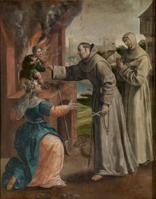 The Life of Saint Didacus of Alcalá: Saint Didacus Saves a Boy From the Oven, Between 1591 and 1600. Creator: Martin de Vos