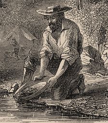 The life of the gold diggers. (Harper's Weekly), 1860. Creator: Anonymous