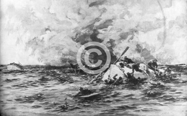 The lifeboats of RMS Lusitania, 7 May 1915, (1926). Artist: Samuel Begg