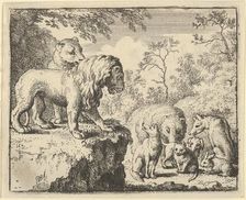 The Lion and the Lioness Pardon Renard and Order the Other Animals to Forget His Crimes..., 1650-75. Creator: Allart van Everdingen
