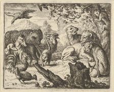 The Lion Announces a Durable Peace to the Animals who Surround Him, 1650-75. Creator: Allart van Everdingen