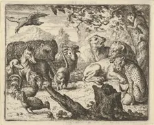The Lion Announces a Durable Peace to the Animals who Surround Him, 1650-75. Creator: Allart van Everdingen