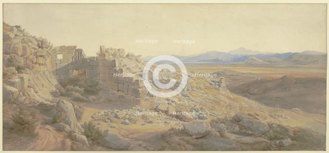 The Lion Gate at Mycenae, 1854. Creator: Karl Friedrich Harveng.