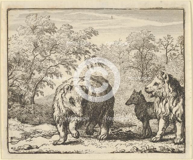 The Lion Frees the Bear and the Wolf, 1650-75. Creator: Allart van Everdingen.