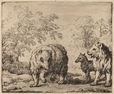 The Lion Frees the Bear and the Wolf, probably c. 1645/1656. Creator: Allart van Everdingen