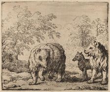The Lion Frees the Bear and the Wolf, probably c. 1645/1656. Creator: Allart van Everdingen